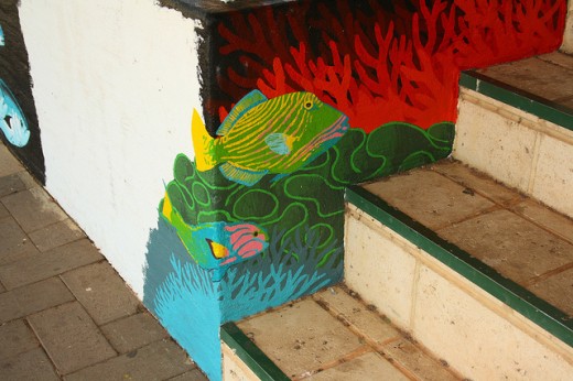 Роспись в дайвинг-центре рифа Нингалу